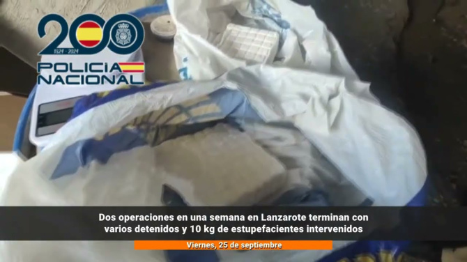 Dos operaciones antidroga en una semana dejan tres detenidos y diez kilos incautados en Lanzarote
