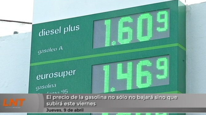 El precio de la gasolina no sólo no bajará, sino que subirá este viernes El precio de la gasolina no sólo no bajará, sino que subirá este viernes