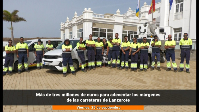 Más de tres millones de euros para adecentar los márgenes de las carreteras de Lanzarote