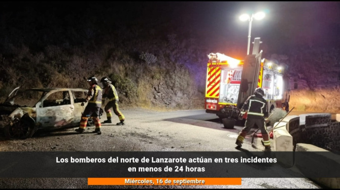 Tres emergencias en menos de 24 horas ponen a prueba a los bomberos del norte de Lanzarote Tres emergencias en menos de 24 horas ponen a prueba a los bomberos del norte de Lanzarote