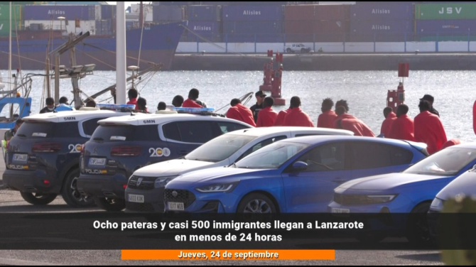 Ocho pateras y casi 500 migrantes llegan a Lanzarote en menos de 24 horas Ocho pateras y casi 500 migrantes llegan a Lanzarote en menos de 24 horas