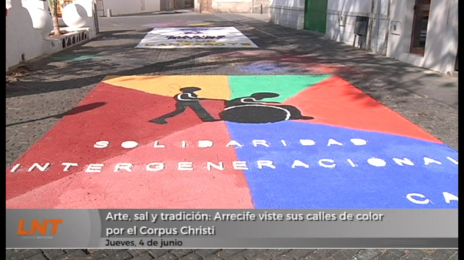 Arte, sal y tradición: Arrecife viste sus calles de color por el Corpus Christi